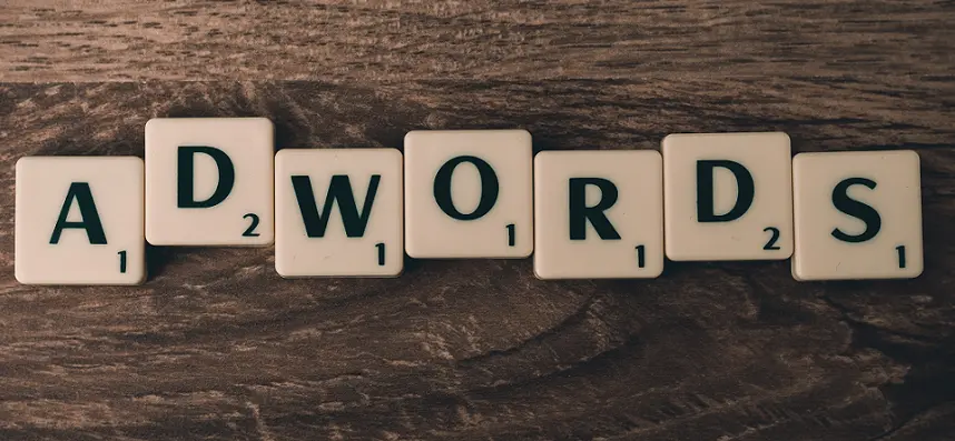 Blocks of letters spelling out ADWORDS