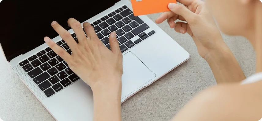Web developer working on her laptop